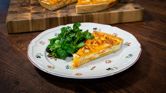 Tarte von Hokkaido Kürbis mit Ziegenfrischkäse