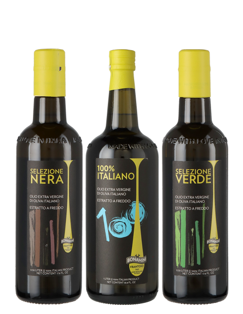 Olivenöl 3er Set San Felice, Selezione Nera Or de Noires & Verde Vert des Verdes
