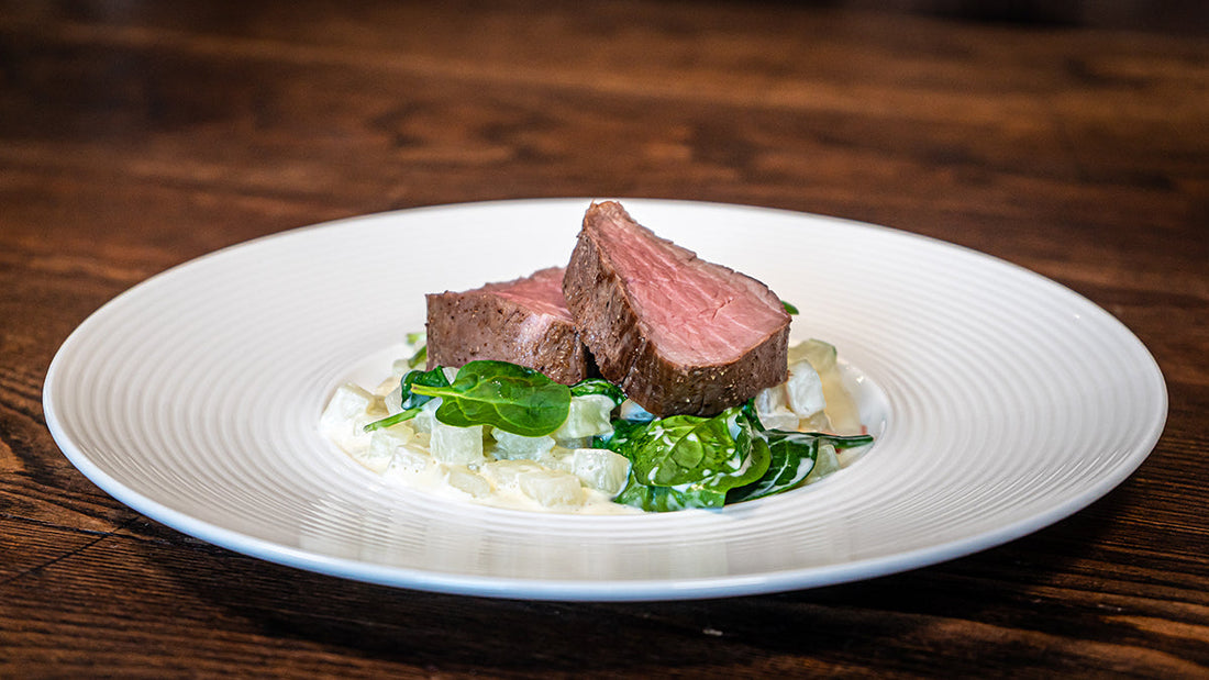 Kalbsfilet mit Kohlrabi-Spinat-Ragout