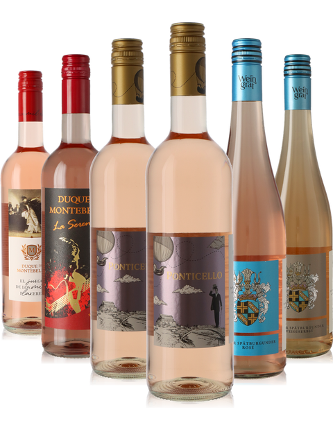 6er Weinpaket Roséwein lieblich, aus Spanien, Italien & Deutschland